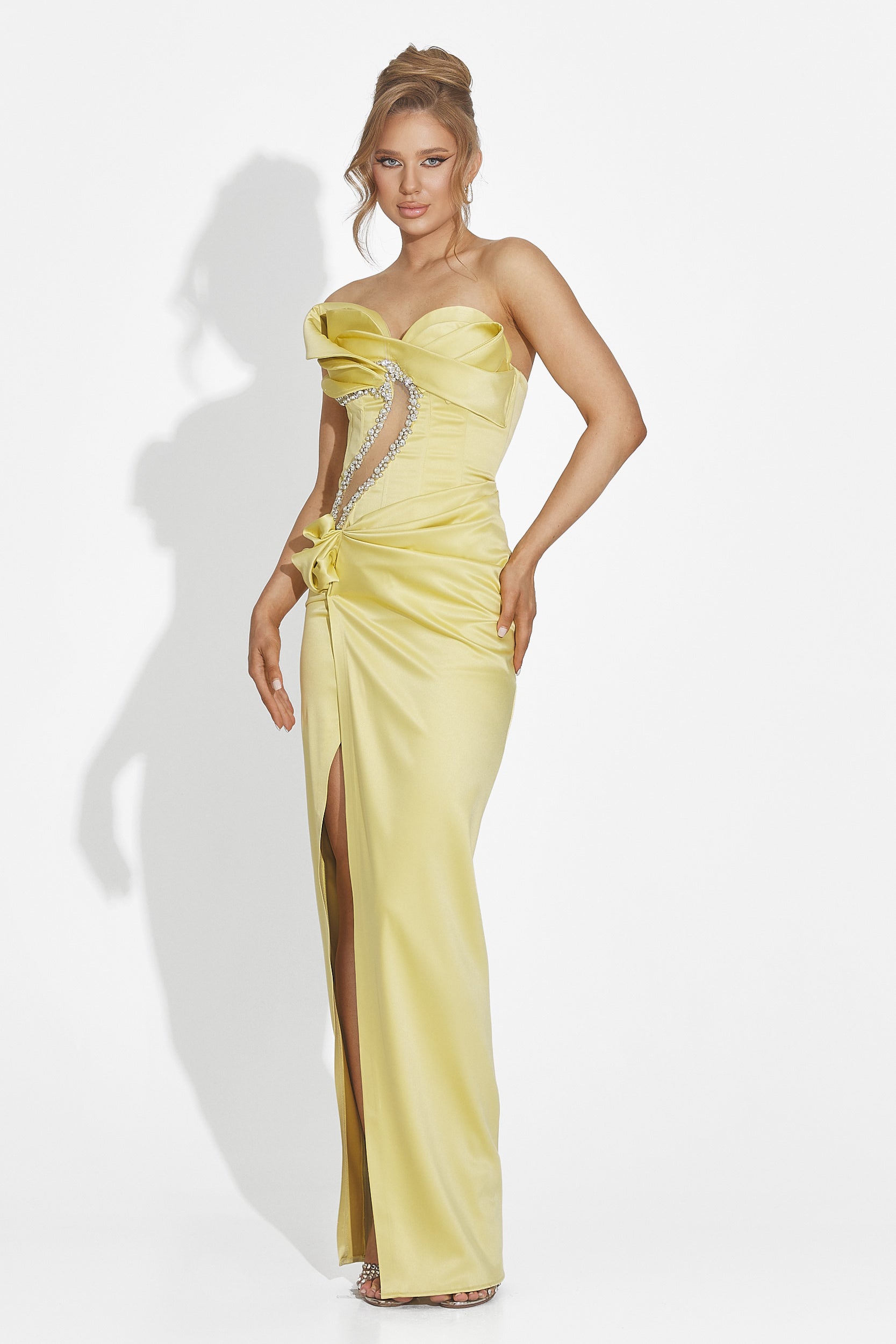 Rochie Natalya galbena Wasari DE INCHIRIAT