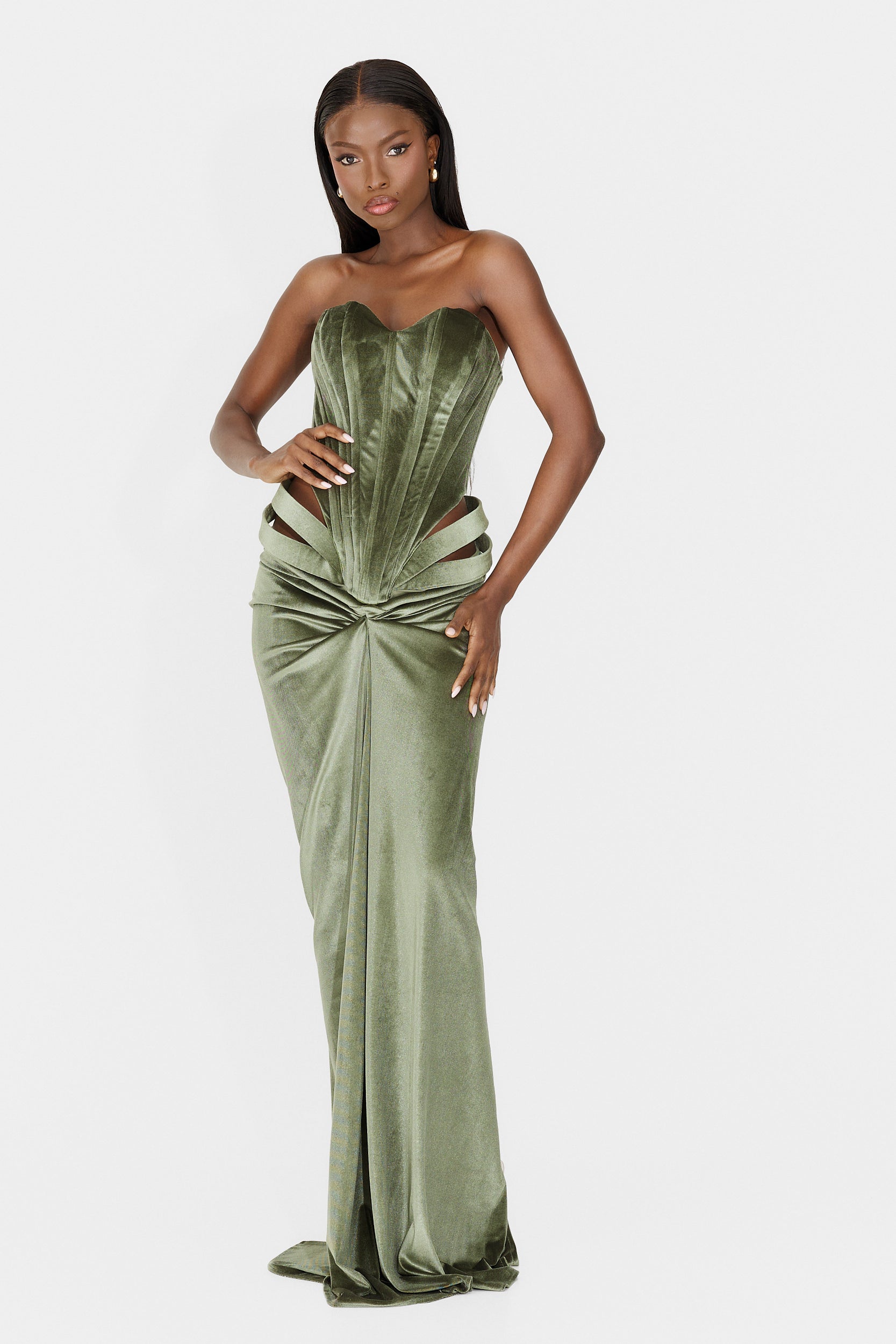 Rochie dama lunga kaki Edenia Wasari