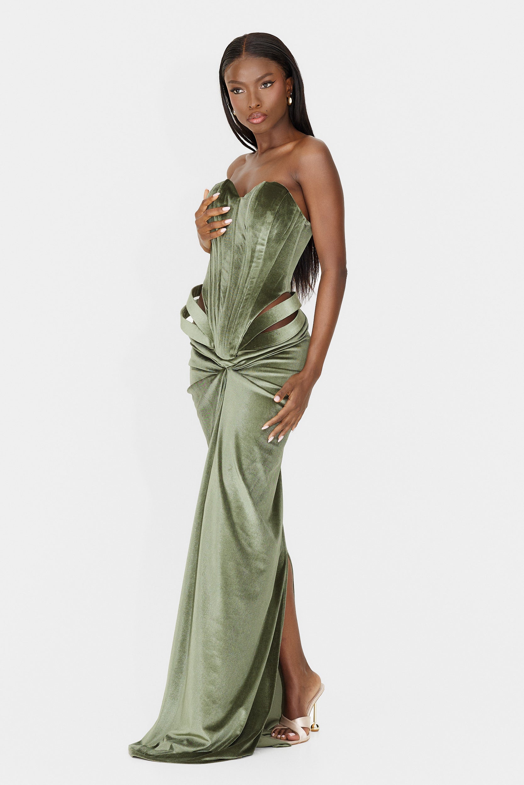 Rochie dama lunga kaki Edenia Wasari