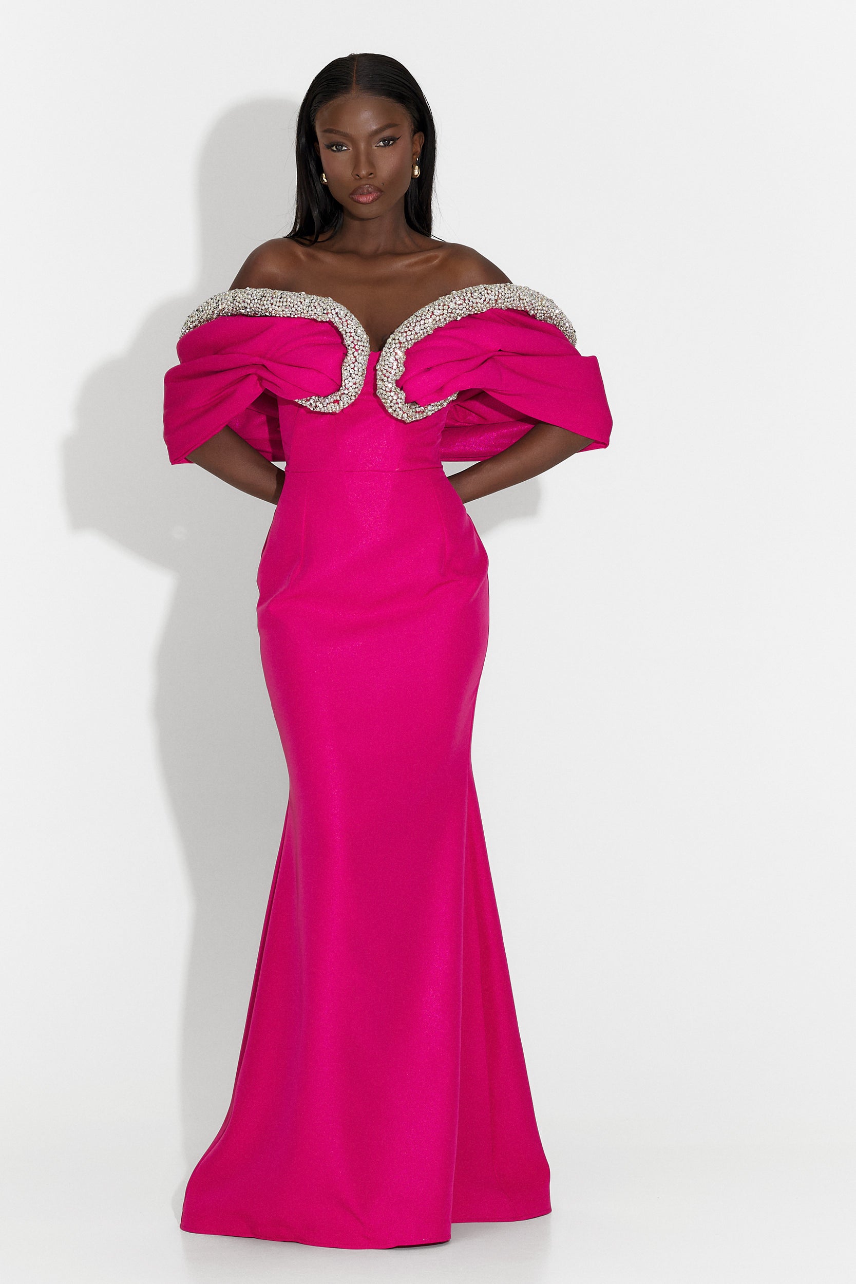 Rochie dama lunga fucsia Malynda Wasari
