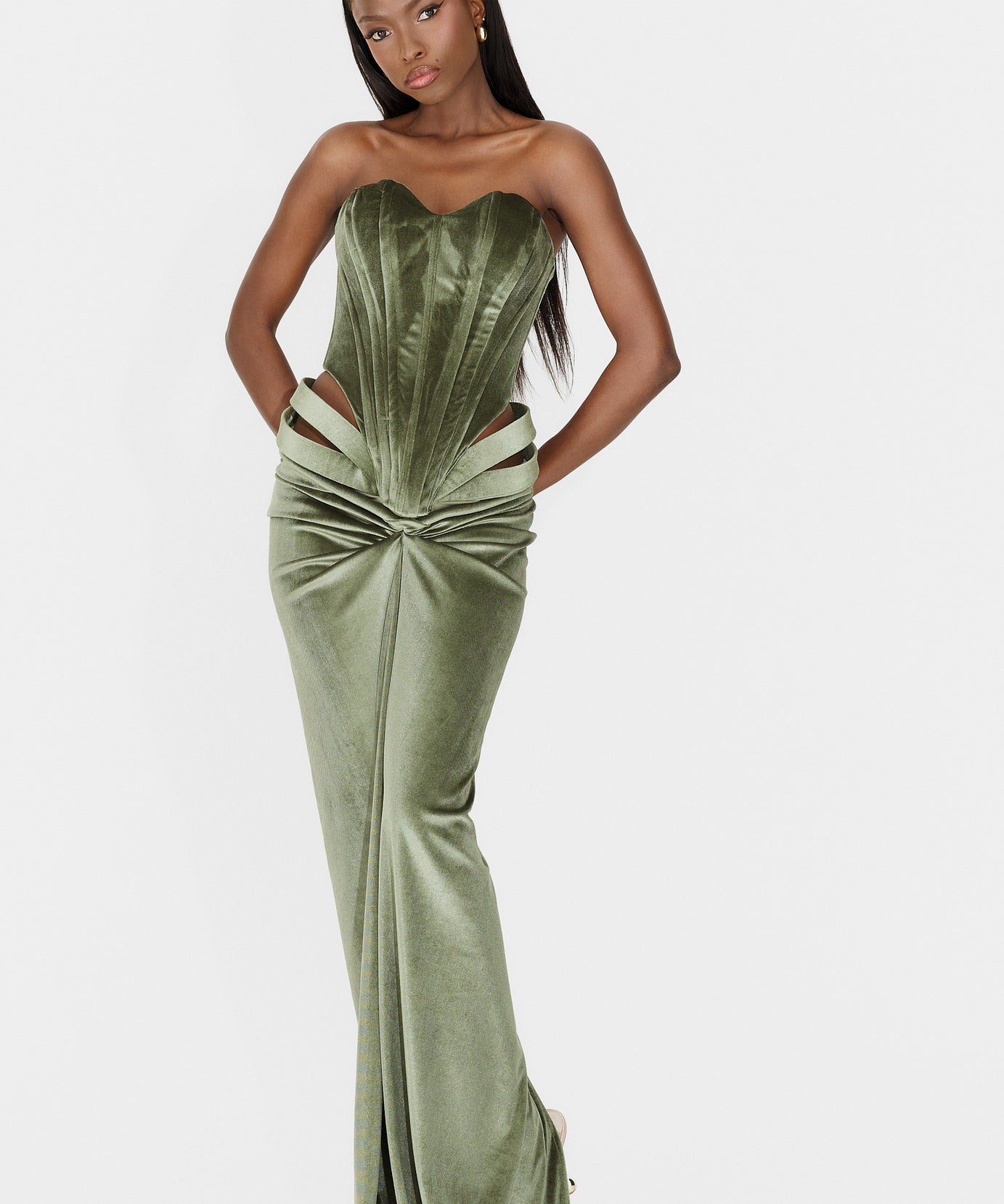 Rochie dama lunga kaki Edenia Wasari