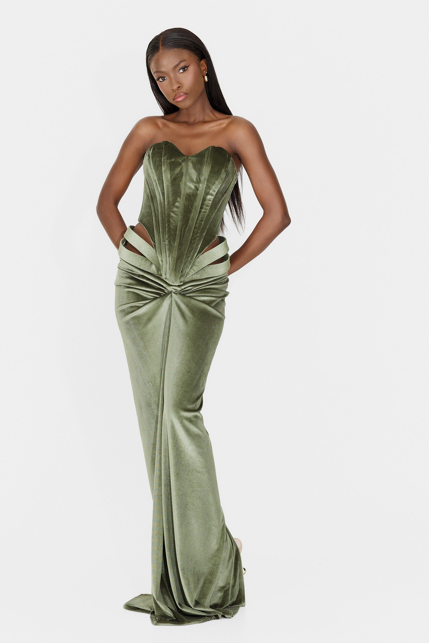Rochie dama lunga kaki Edenia Wasari