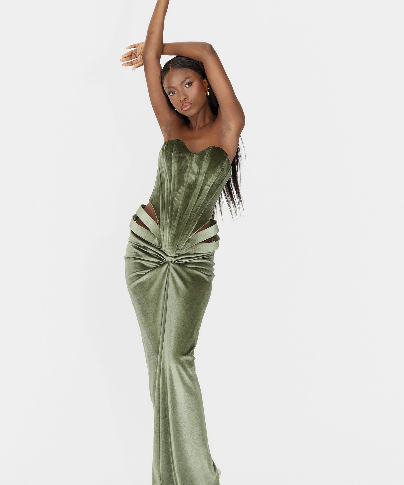Rochie dama lunga kaki Edenia Wasari