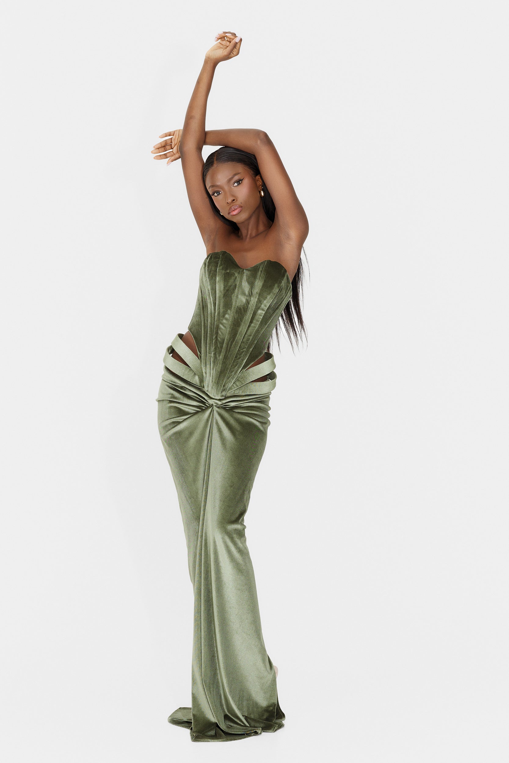 Rochie dama lunga kaki Edenia Wasari