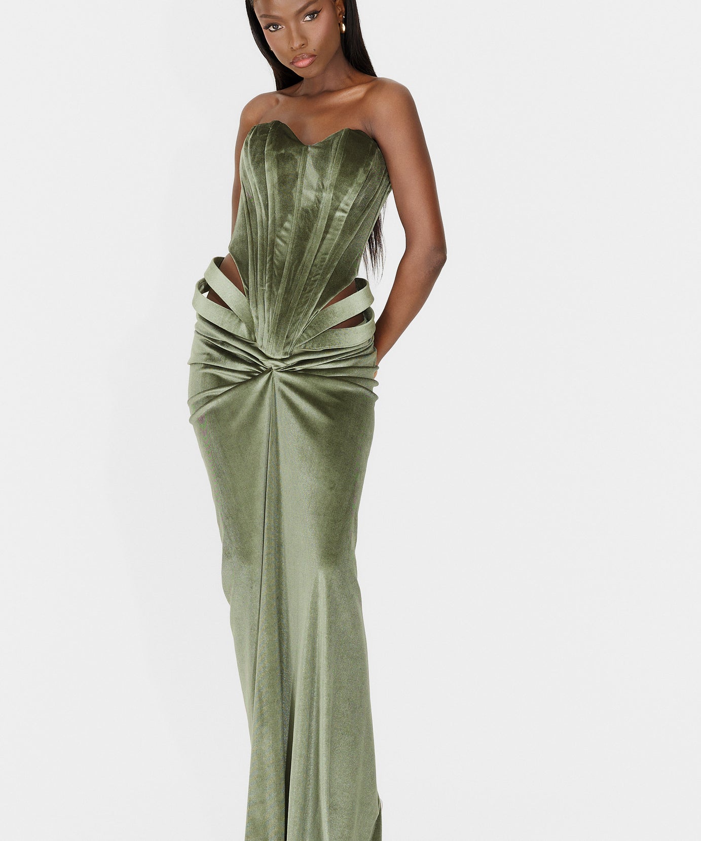 Rochie dama lunga kaki Edenia Wasari
