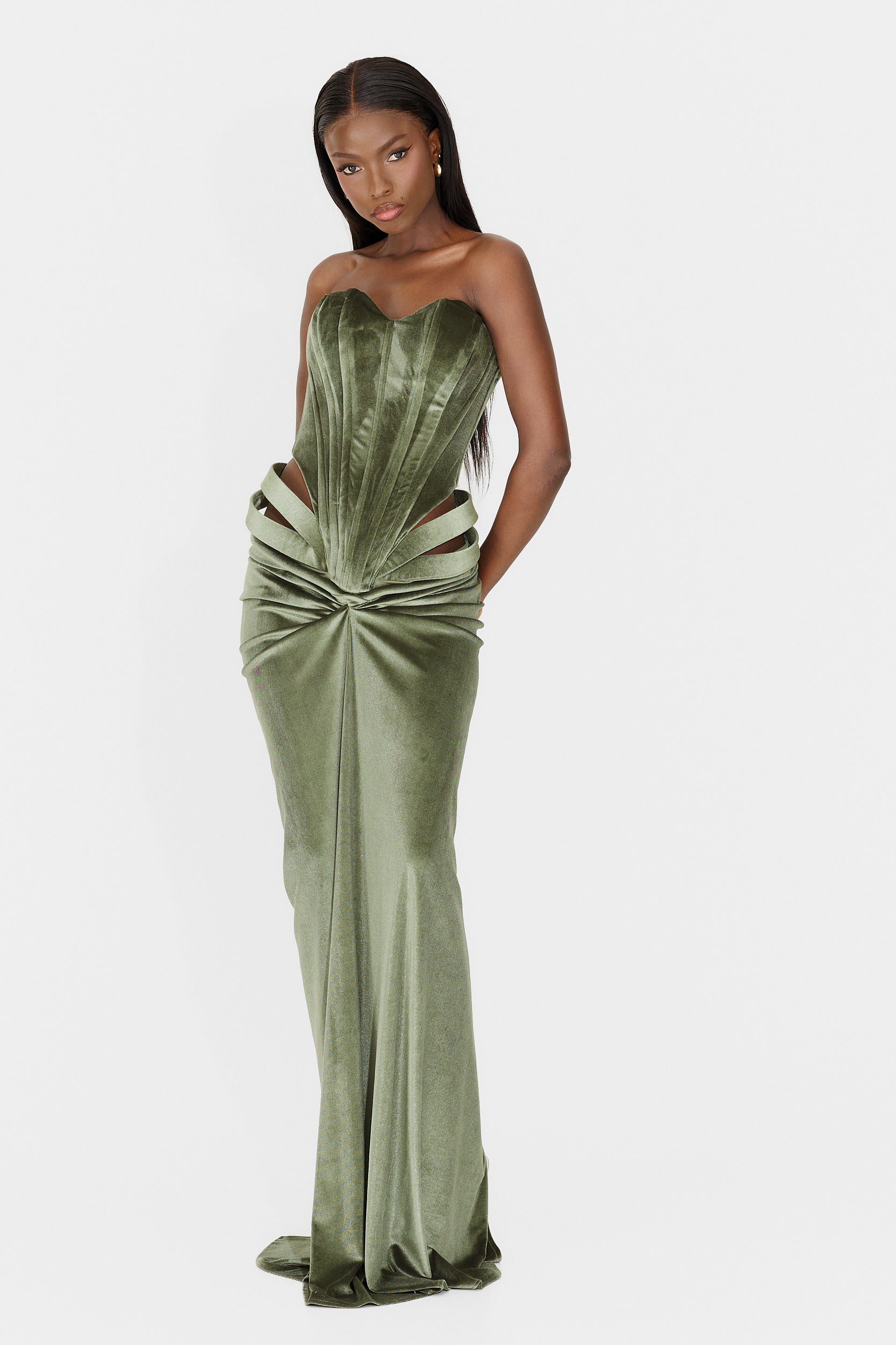 Rochie dama lunga kaki Edenia Wasari