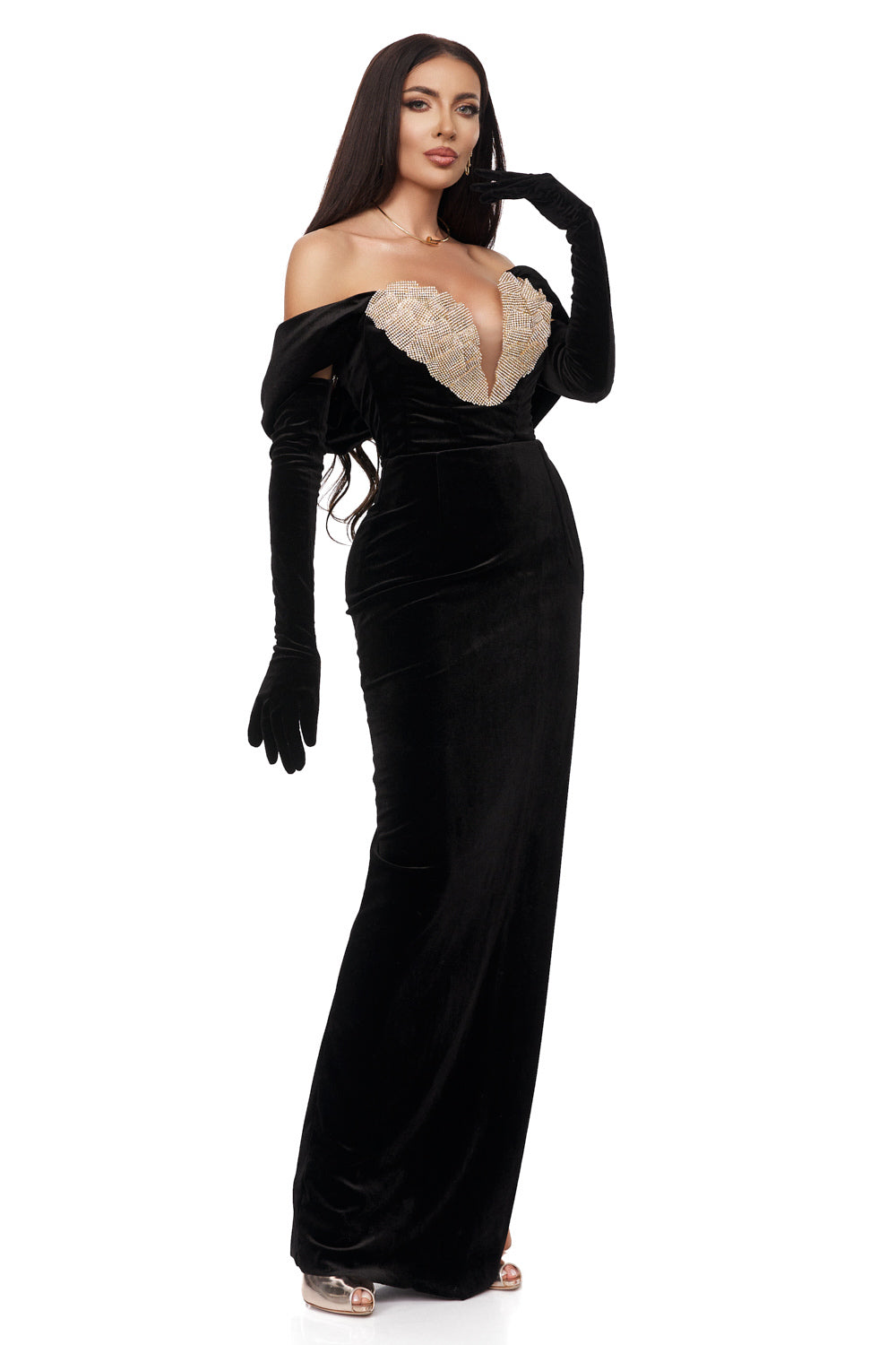 Rochie dama lunga neagra Kidy Wasari
