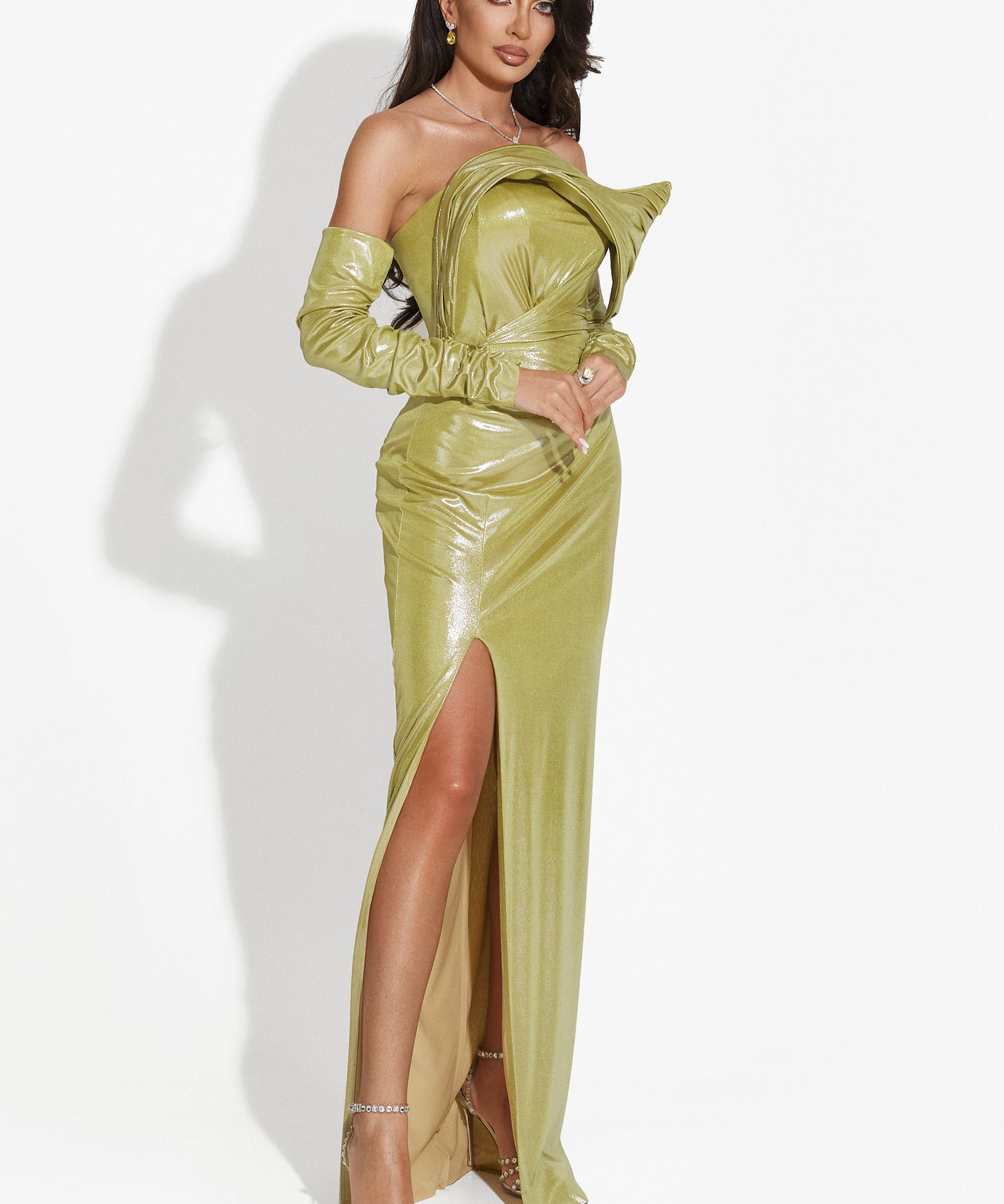 Rochie Kamilya verde lime Wasari DE INCHIRIAT
